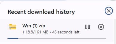 Wait for the ZIP file to download