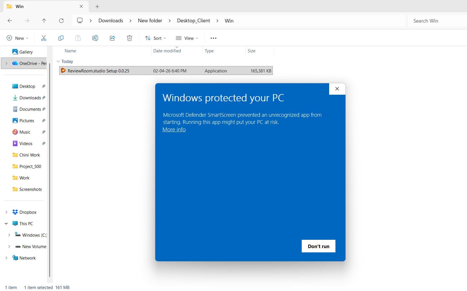 Open the folder and run the installer